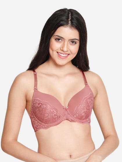 Susie Ballet Pink Half Lace Cup Padded Wired Bra