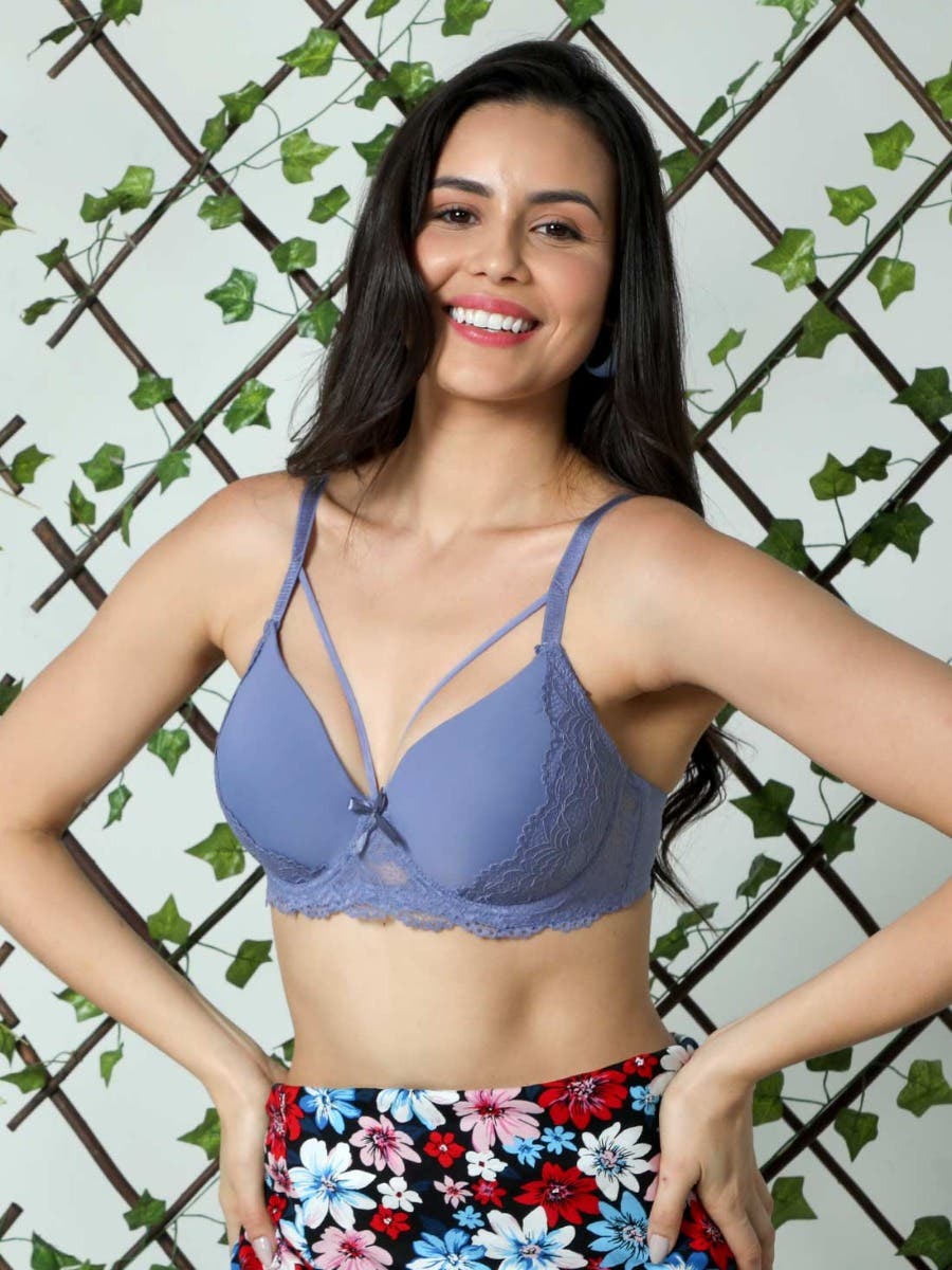 Taabu Black Beauty Heart Print Padded Wirefree T shirt Bra