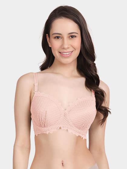 Susie Baby Pink Bottom Gathers Padded Wired Bra