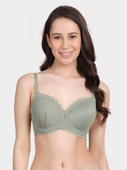 Susie Light Olive Bottom Gathers Padded Wired Bra