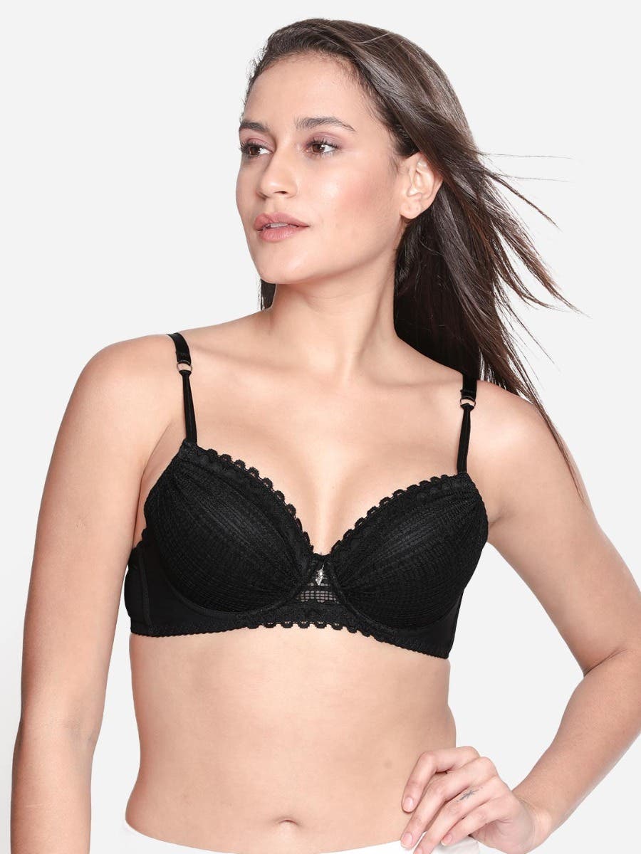 Wired Padded Scalloped Lace Bra