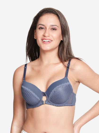 Susie Jacaranda Blue Padded Wired Designer Lace  Bra