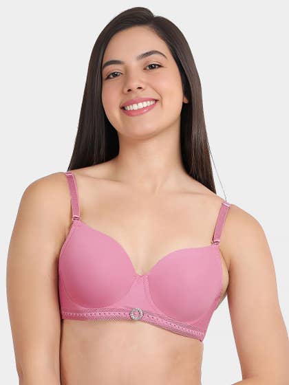 Susie Wild Orchid Bottom Lace Trim Charm Padded Wired Bra