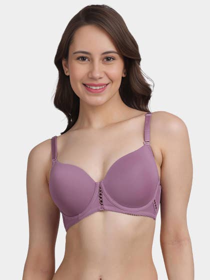 Susie Chinese Violet Centre Trim Seamless Neckline Wired Bra