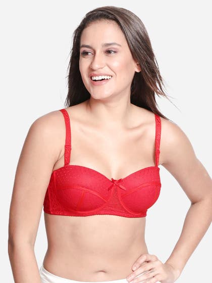 Susie Hot Red Lace Overlay Balconette Bra