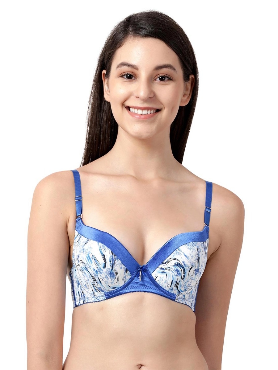Taabu Black Beauty Heart Print Padded Wirefree T shirt Bra