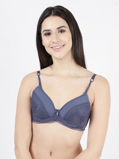 Susie Deja Vu Blue Lace Fancy Strap Wired Bra