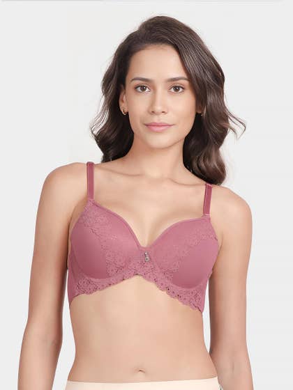 Susie Orchid Mauve Shiny Elastic Padded Wired Bra