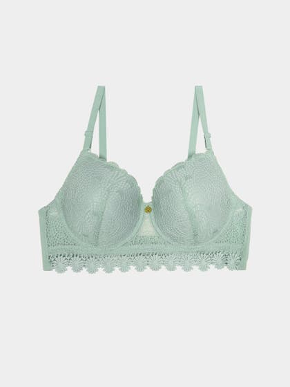 Susie Bay Green Lace Underband Padded Wired Bra