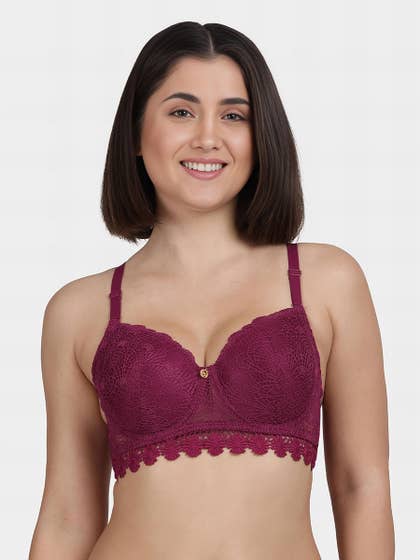 Susie Purple Potion Lace Underband Padded Wired Bra