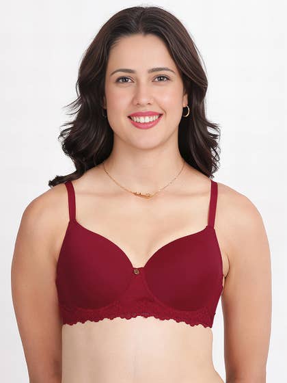 Susie Fiery Red Bottom Lace Padded Wired Bra