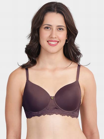 Susie Rose Wine Bottom Lace Padded Wired Bra
