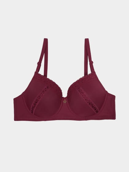 Susie Fiery Red Lace Detailed Cup Padded Wired Bra