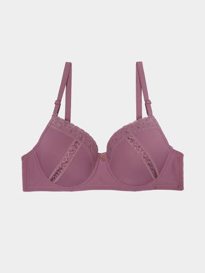 Susie Rosewine Lace Detailed Cup Padded Wired Bra