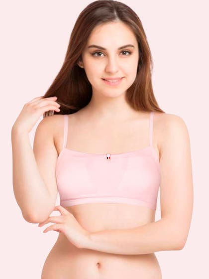 Shyle Baby Pink Beginners Bra With Spaghetti Straps