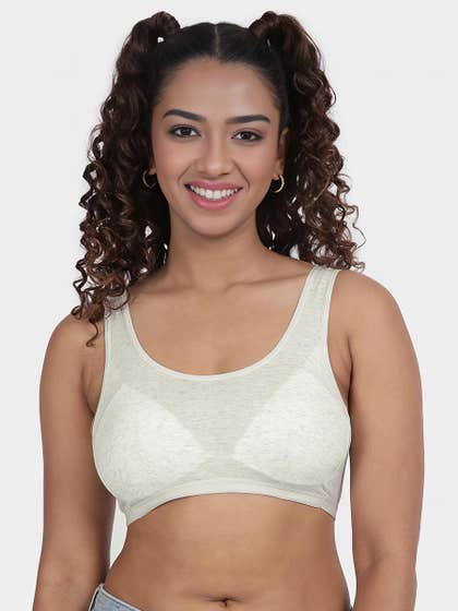 Shyaway Teens Grey Melange Darted Padded Everyday Bra