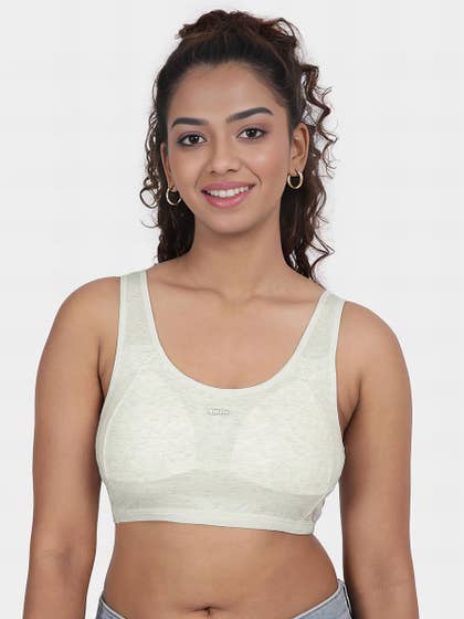 Shyaway Teens Grey Melange Mesh Back Padded Bra