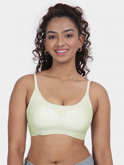Shyaway Teens Light Green Slip On Padded Seamless Bra