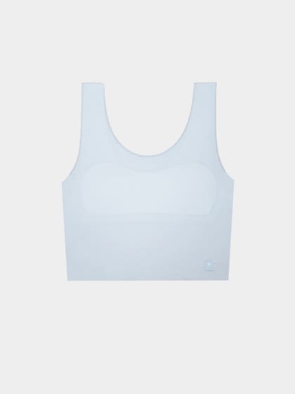 Shyaway Teens Pale Blue Lightly Padded Ribbed Seamless Bra
