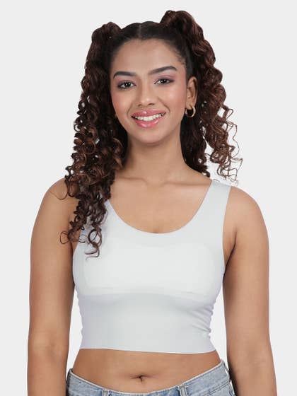 Shyaway Teens Pale Blue Lightly Padded Ribbed Seamless Bra