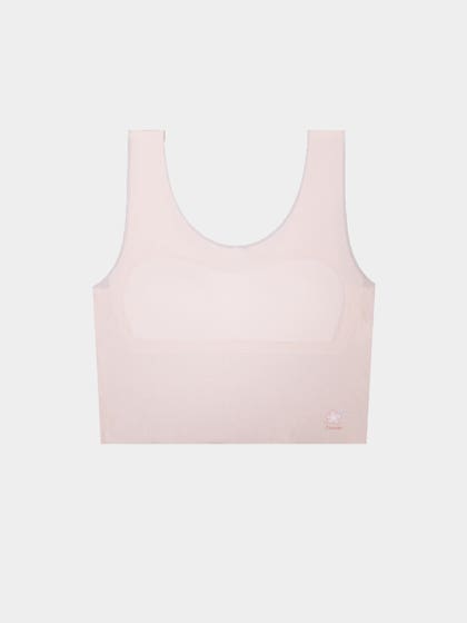Shyaway Teens Pale Peach Lightly Padded Ribbed Seamless Bra