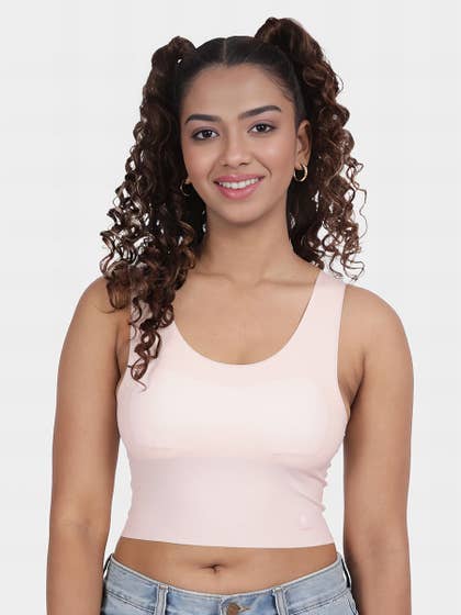 Shyaway Teens Pale Peach Lightly Padded Ribbed Seamless Bra