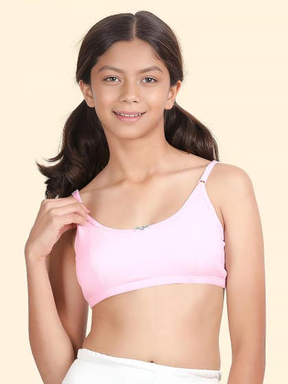 Shyaway Tweens Candy Pink Darted Teens Slip On Bra
