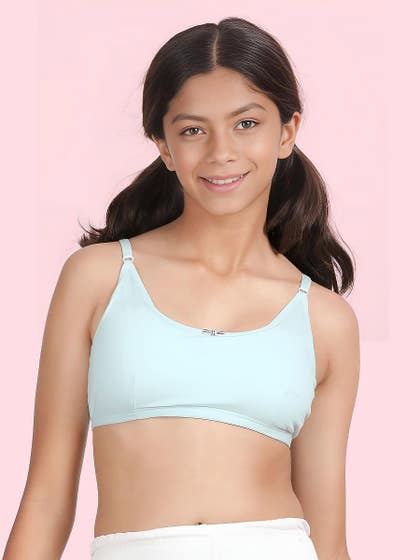 Shyaway Tweens Powder Blue Darted Teens Slip On Bra