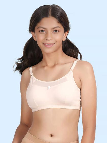 Shyaway Tweens Pearled Ivory Mesh Neckline Padded Teens Bra