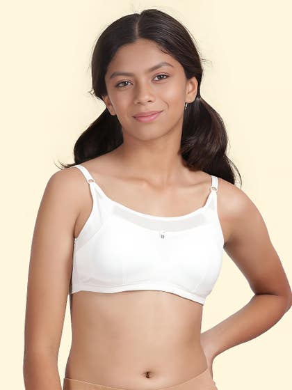 Shyaway Tweens White Mesh Neckline Padded Teens Bra