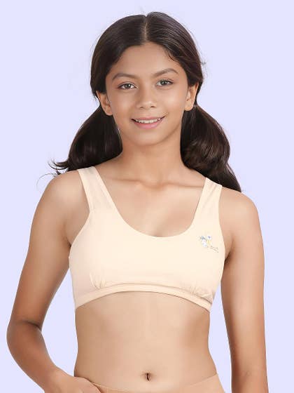 Shyaway Tweens Pearled Ivory Bottom Gathers Teens Bra