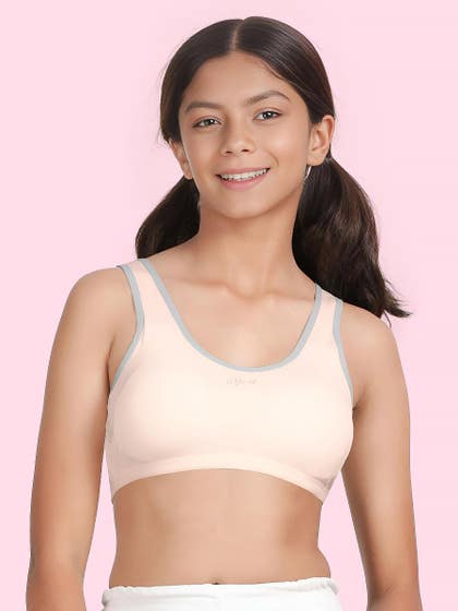 Shyaway Tweens Skin Contrast Neckline Padded Teens Bra
