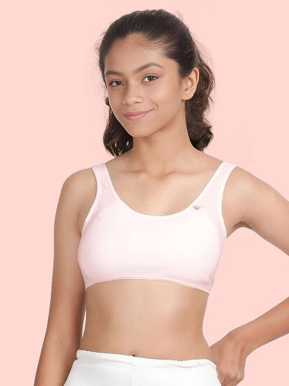 Shyaway Teens Baby Pink Full Lace Lightly Padded Bra