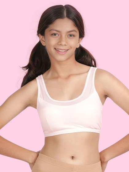 Shyaway Teens Baby Pink Padded Slip On Bra