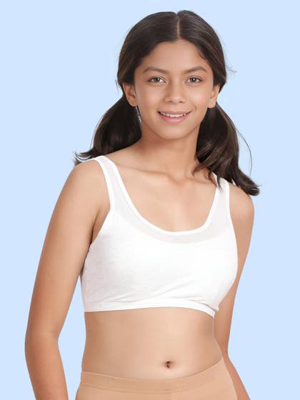 Shyaway Teens Grey Melange Padded Slip On Bra