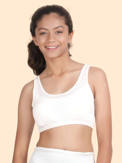 Shyaway Teens White Padded Slip On Bra
