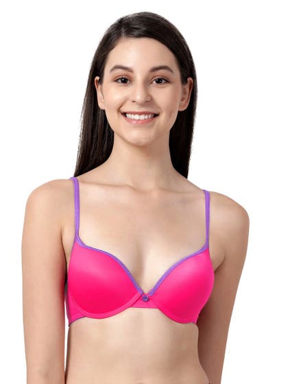 Susie CANDY Pink Violet Push Up Bra With Plunging Neckline