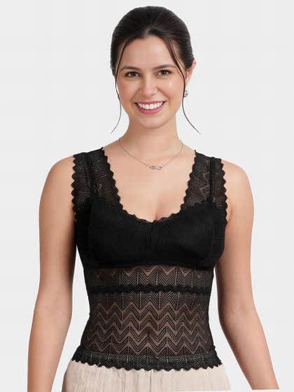 Shyle Black Beauty Full Lace Sexy Transparent Camisole