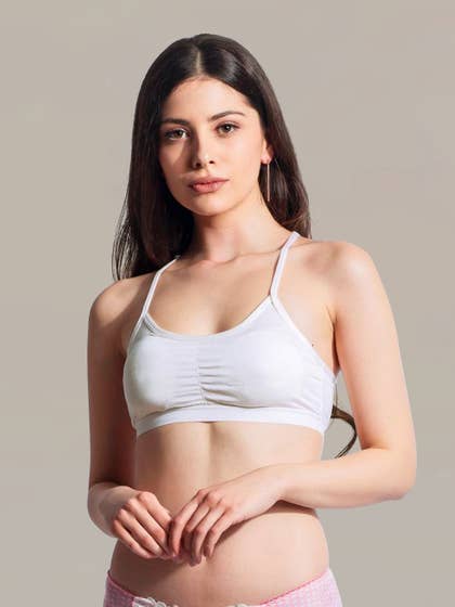 Shyle White Back Thick Lace Padded Cami Bra