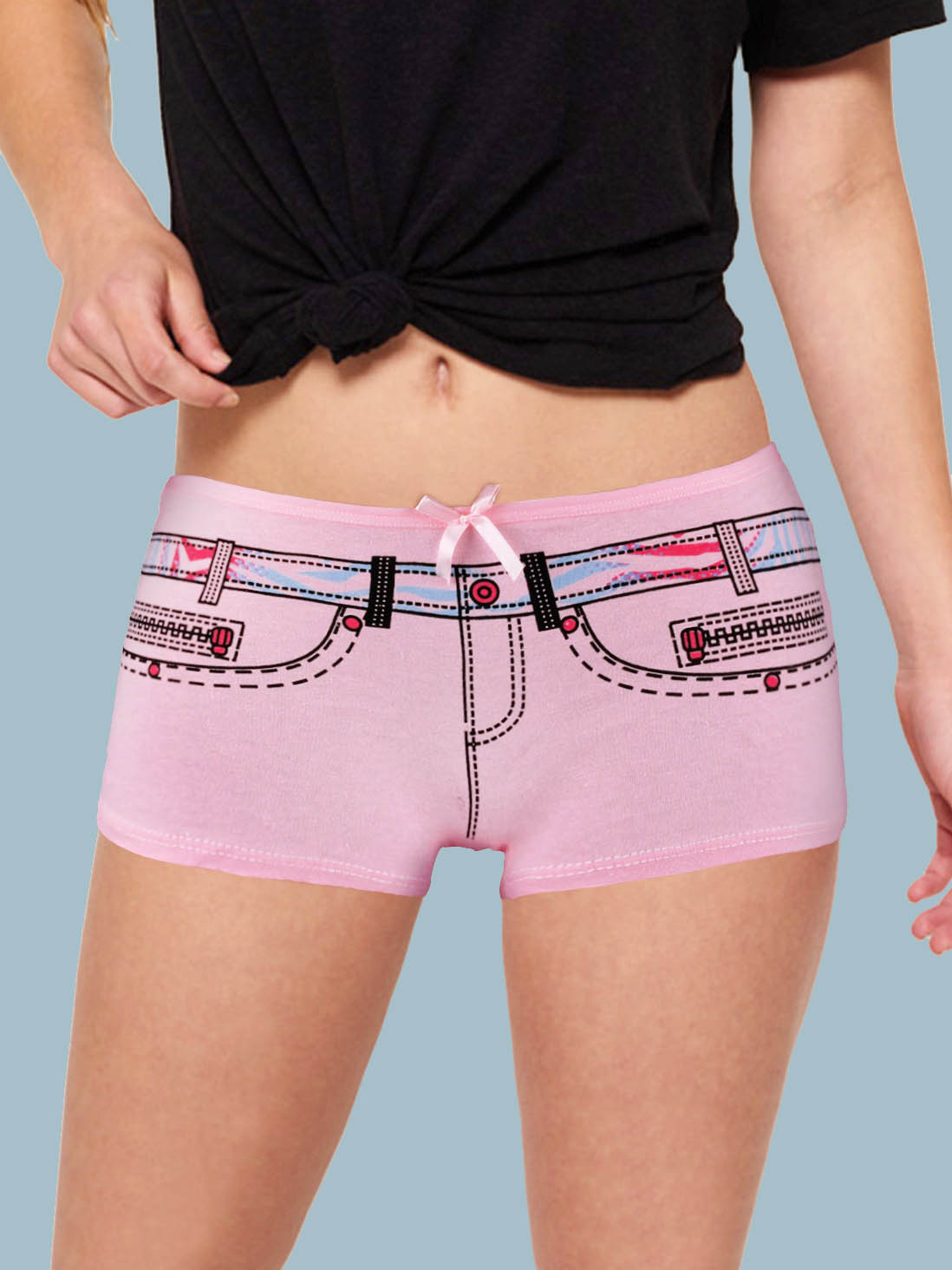 Buy Shyle Baby Pink Boyshorts Panty for Women Shyaway