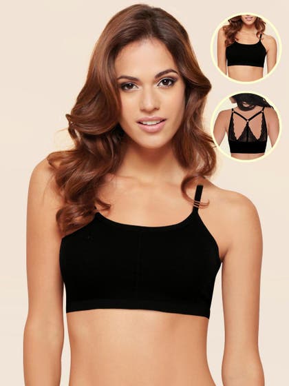 Shyle Black Lace Racerback Cami Bra 