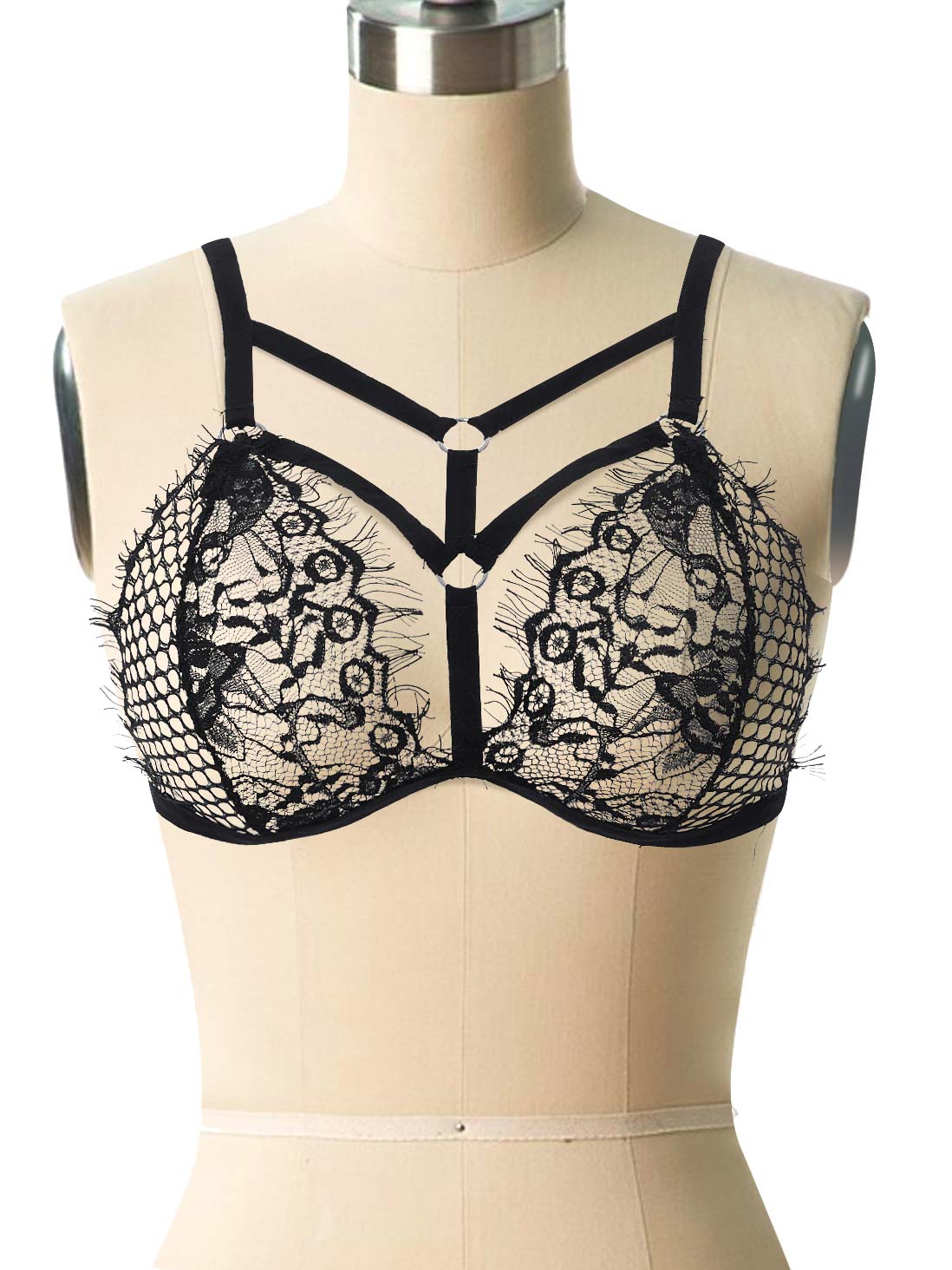 Lace cage bralette shop
