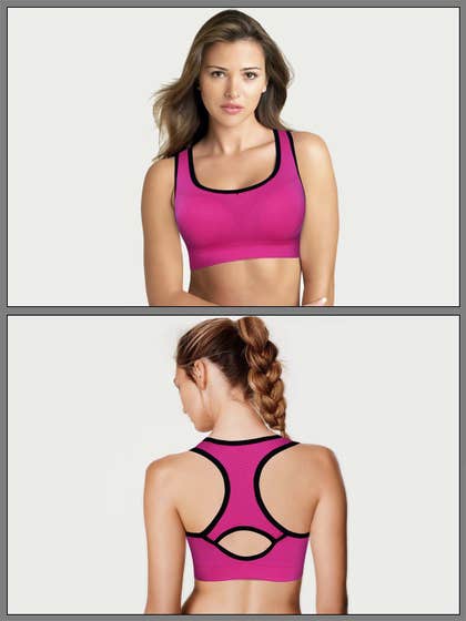 Shyle Magenta Racerback Sports Bra with Removable Pads