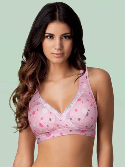 Shyle Pink Sprinkles Printed Lightly Padded Nursing Bra 