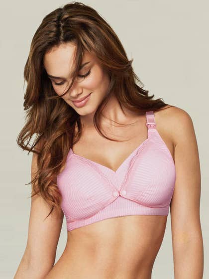 Shyle Pink Stripe Pattern Nursing Bra