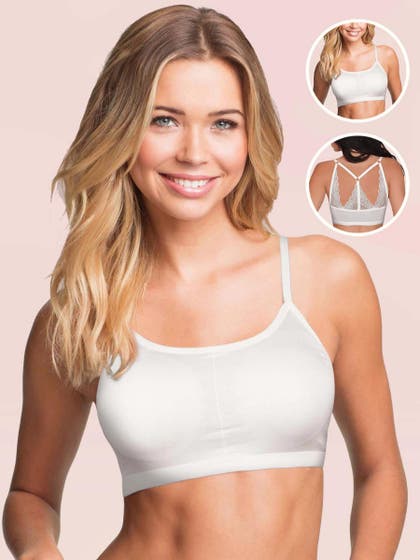 Shyle White Lace Racerback Cami Bra 