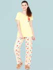 Shyaway Peach Yellow Octupus Print Nightwear Pyjama Set