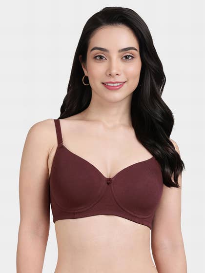 Susie Hot Chocolate Solid Cotton Everyday Padded Bra