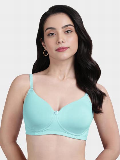Susie Light Blue Solid Cotton Everyday Padded Bra