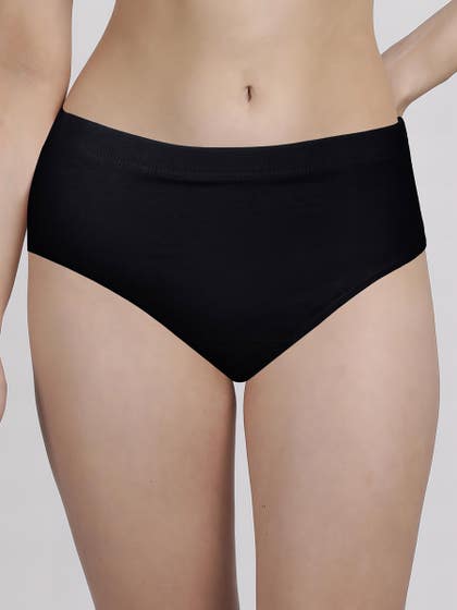 Susie Black Beauty Full Coverage Solid Hipster Panty